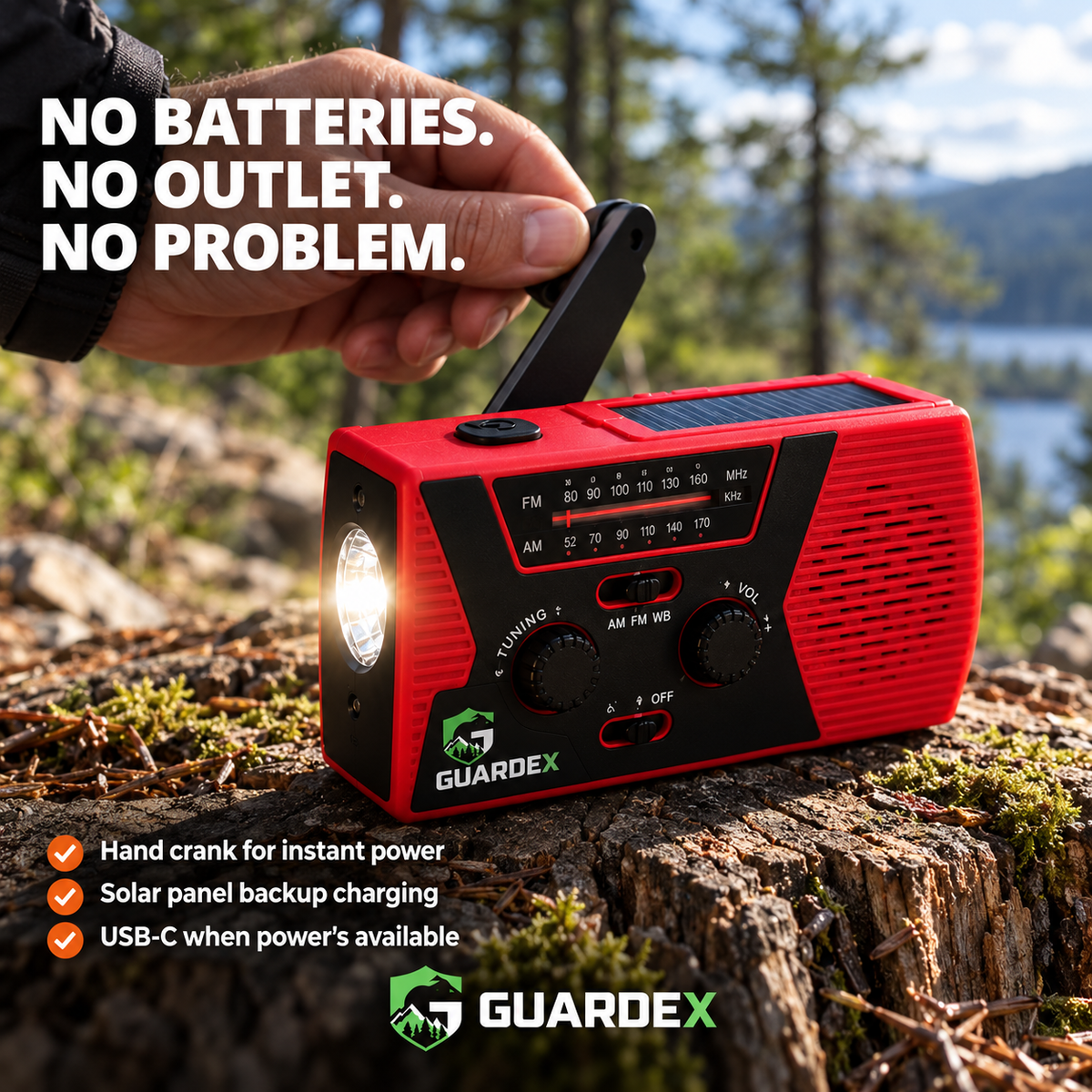 Guardex Lifeline Radio 4-in-1 Survival Tool