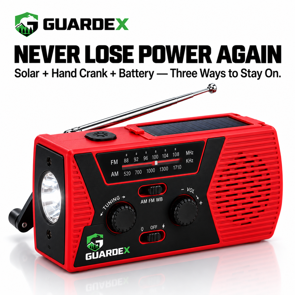 Guardex Lifeline Radio 4-in-1 Survival Tool