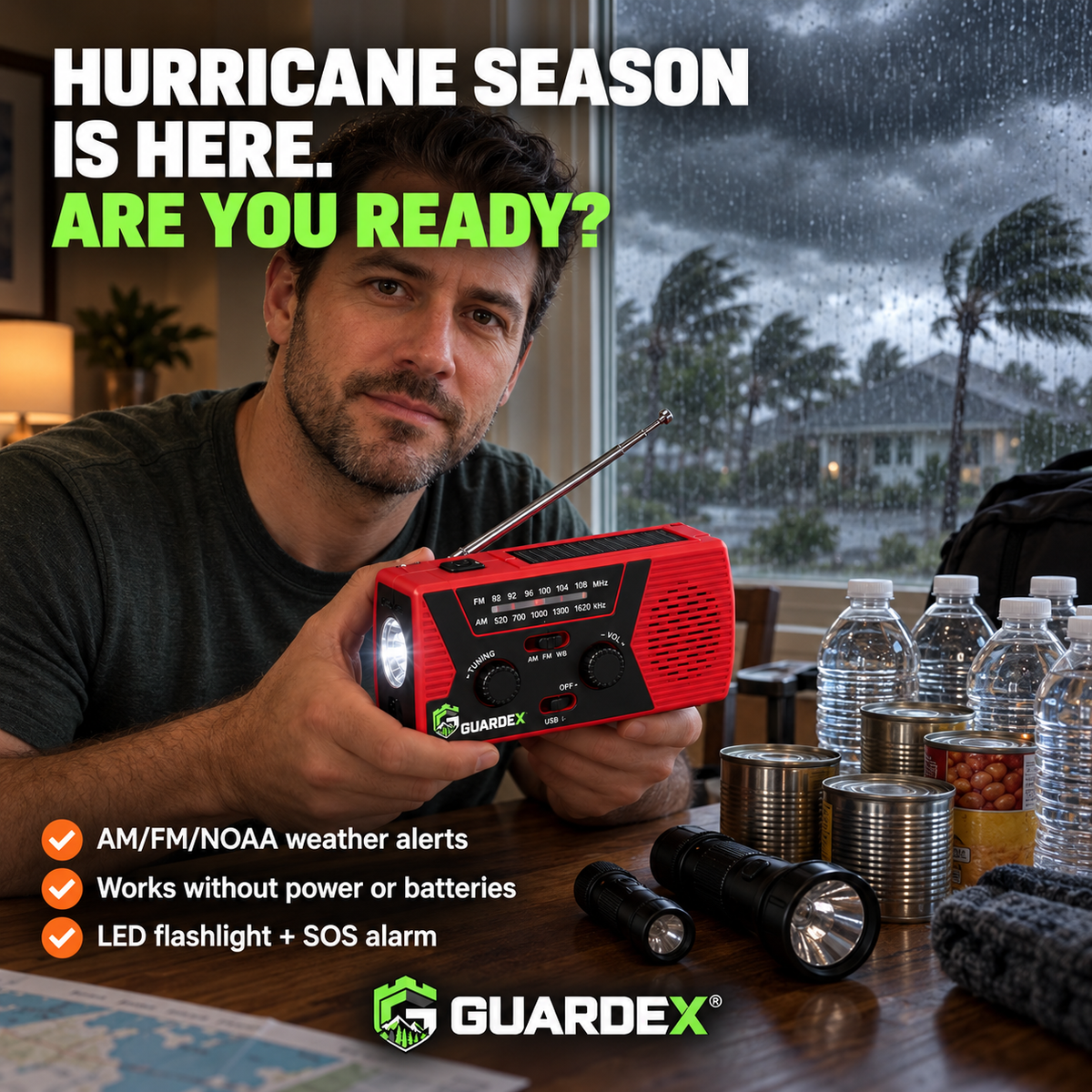 Guardex Lifeline Radio 4-in-1 Survival Tool